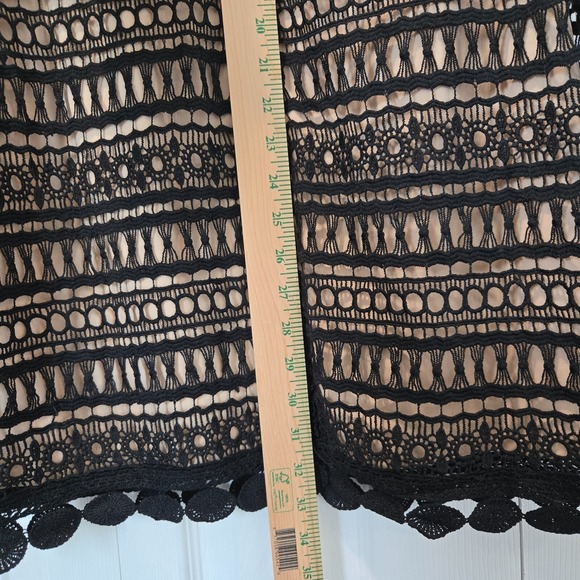 NEW Francescas Black Openweave‎ Crochet Over Nude Lining Dress Size M Whimsigoth - Picture 8 of 9